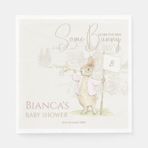 Pink Peter the Rabbit Some Bunny Baby Shower Napkin