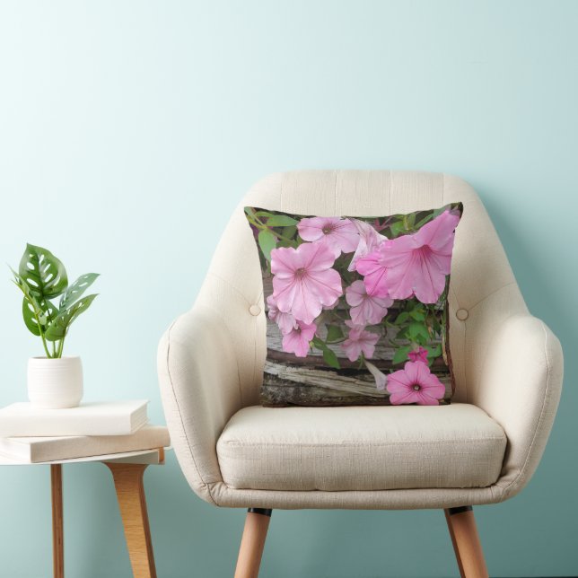 Pink Petunia Blossoms Cushion (Chair)