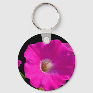 pink petunia flower key ring