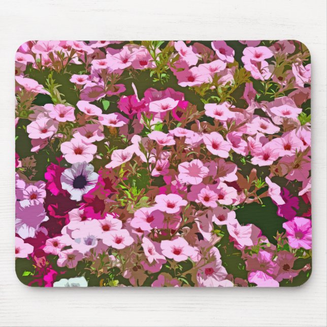 Pink petunia flowers mouse mat (Front)
