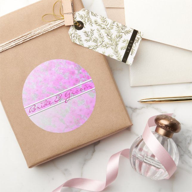 Pink Petunia On White Linen Stickers (Gifting)