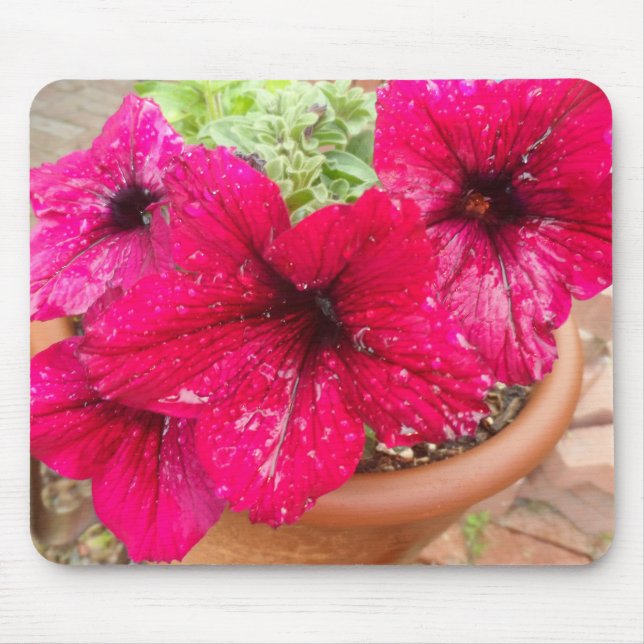 Pink Petunias Mouse Mat (Front)