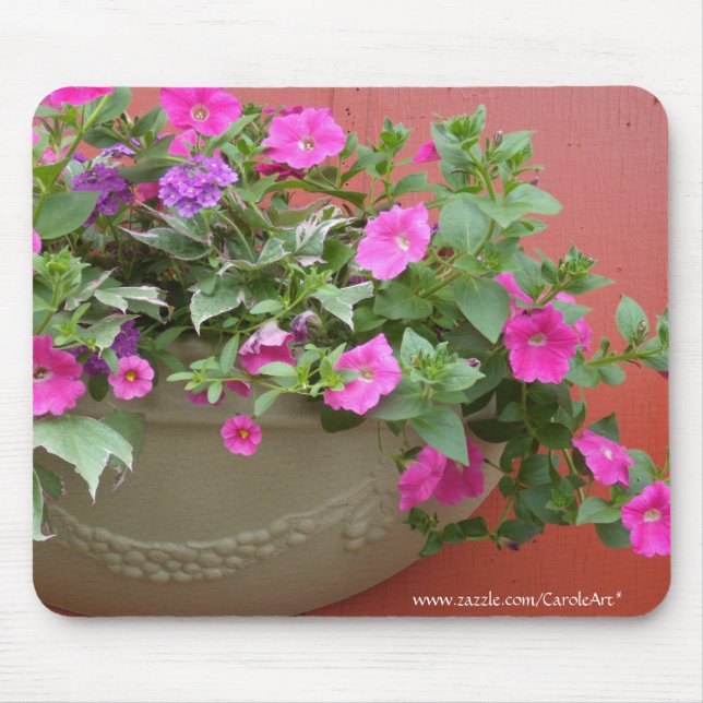 Pink Petunias Planter Mouse Mat (Front)