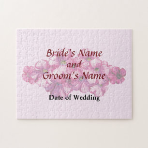 Pink Petunias Wedding Products Jigsaw Puzzle