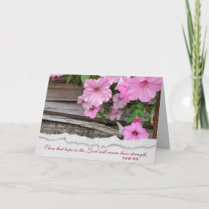Pink Petunias with Bible Verse Card