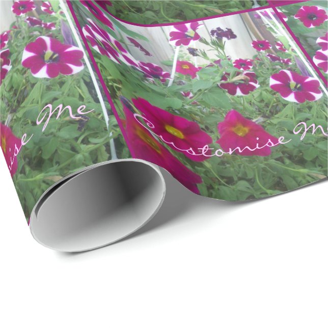 Pink Petunias Wrapping Paper (Roll Corner)