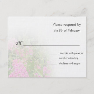 Pink Phlox response card