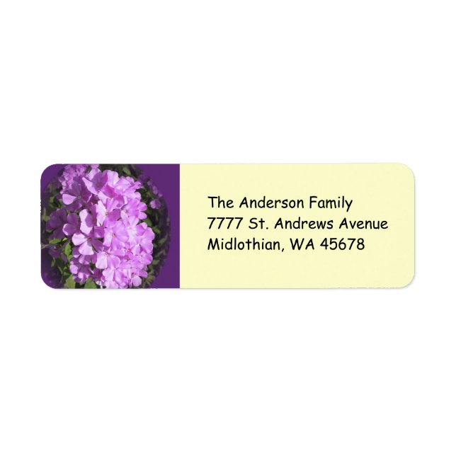 Pink Phlox Return Address Label (Front)