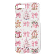 Pink Phone Case| Clear Cute Winter Phone Cover