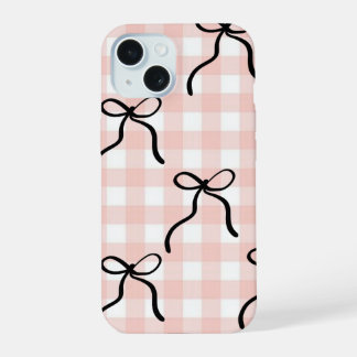 Pink Phone Case with black bows