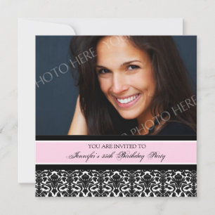 Pink Photo 35th Birthday Party Invitations