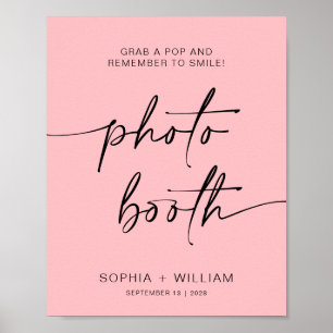 Pink Photo booth   simple remember to smile sign