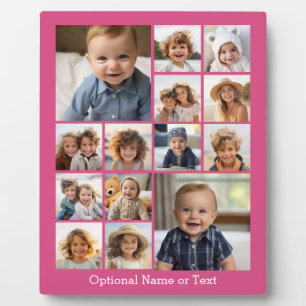 Pink Photo Collage - Add Up to 14 photos Plaque