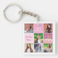 Pink Photo Collage Custom Girl's Birthday Party
