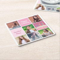 Pink Photo Collage Custom Women's Birthday Party