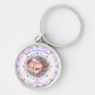 Pink Photo Grandparents Day Best Granny Ever Gift Key Ring