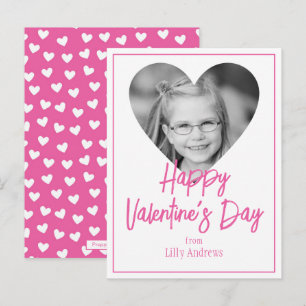 Pink Photo Heart Valentine's Day Cards