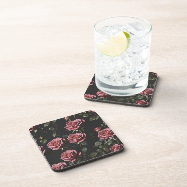 Pink photo realistic rose coaster (Right Side)