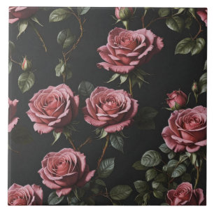 Pink photo realistic rose tile