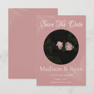 Pink Photo Save the Date Card