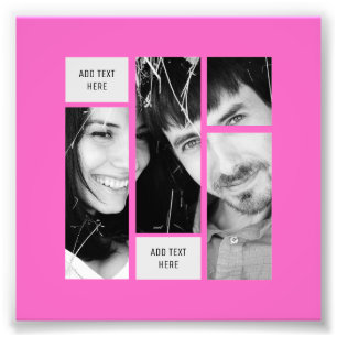 PINK Photo Text Template - Transfer To ANY Gift Print