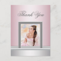 Pink Photo Thank You Card RSVP All Purpose