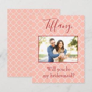 Pink Photo Will you be my bridesmaid? Invitation