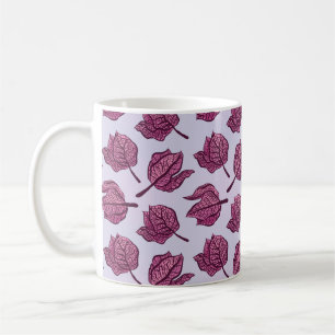 Pink Physalis Flower Pattern Pastel Botanical Coffee Mug