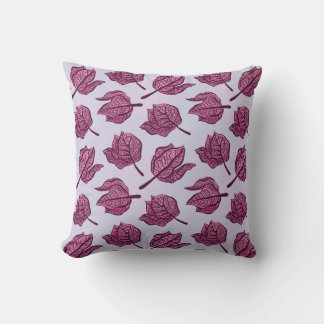Pink Physalis Flower Pattern Pastel Botanical Cushion