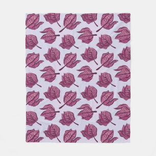 Pink Physalis Flower Pattern Pastel Botanical Fleece Blanket