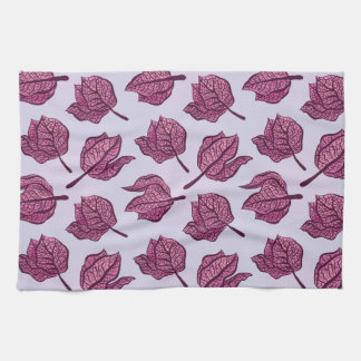Pink Physalis Flower Pattern Pastel Botanical Tea Towel