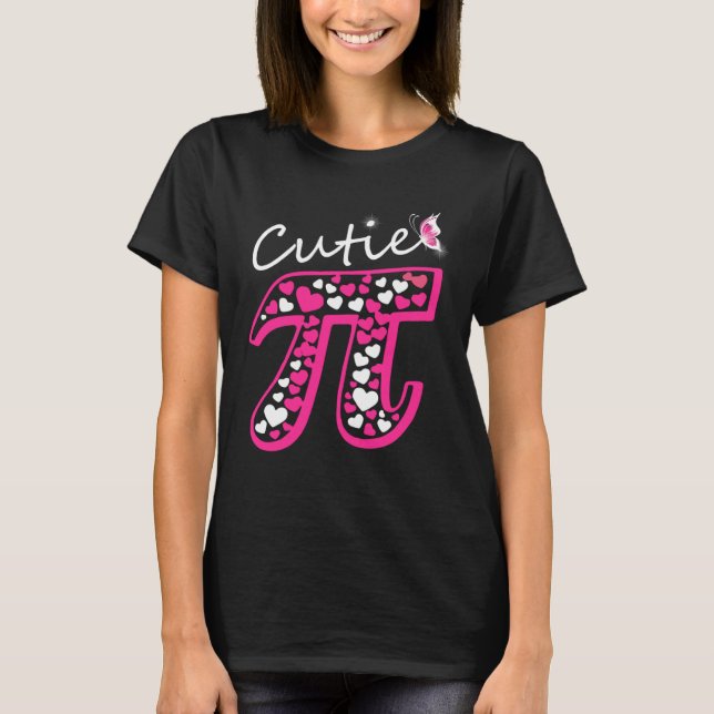 Pink Pi Day  Women girls Math Teacher Cutie Pi T-Shirt (Front)