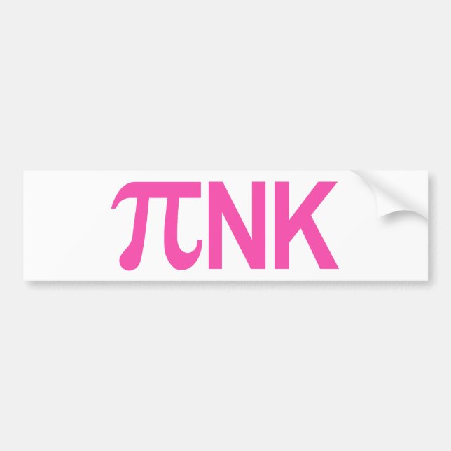 PINK PI NK BUMPER STICKER (Front)