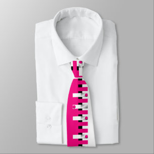 Pink Piano Neck Tie for Musical Style Statement