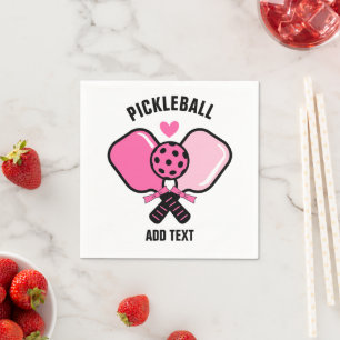Pink Pickleball Paddle with Bow Napkin