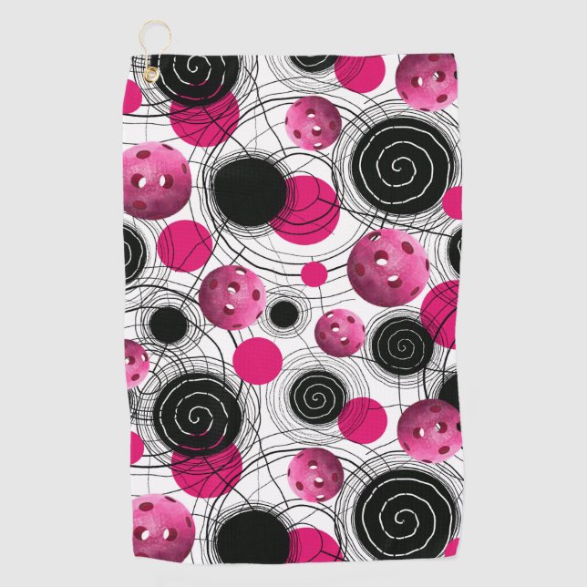 Pink Pickleball Pattern Sweat Towel (Front)