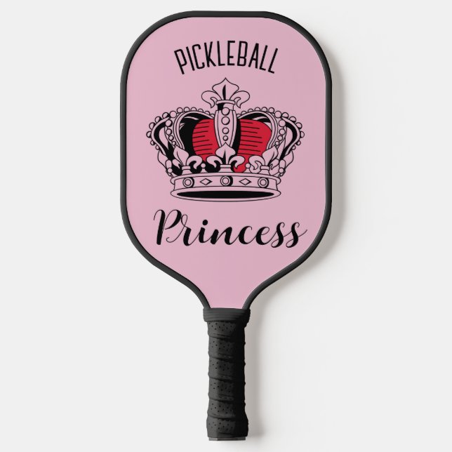 Pink Pickleball Princess Crown Personalised  Pickleball Paddle (Front)