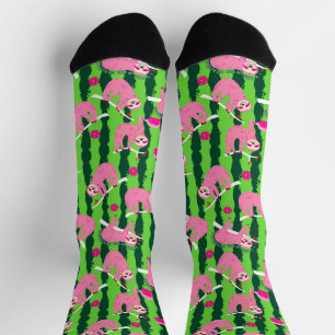 Pink pickleball sloths 🦥 socks