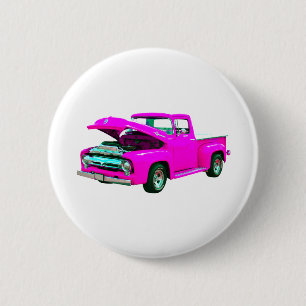 pink pickup 6 cm round badge