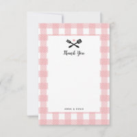 Pink Picnic Cloth BBQ Thank You Note