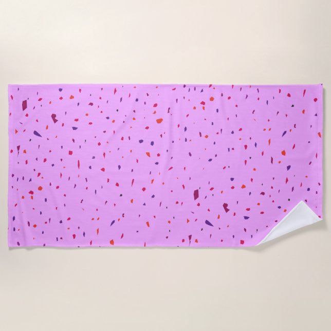 Pink Pieces, Confetti Love Beach Towel (Front)