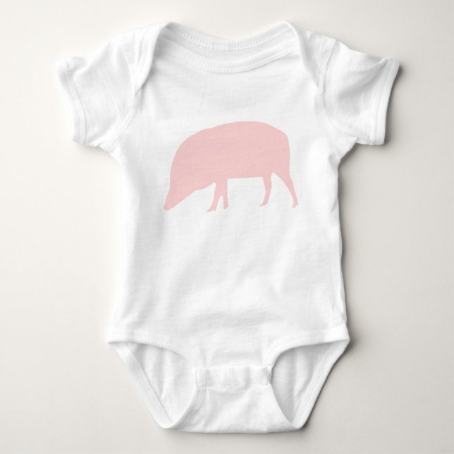 Pink Pig Baby Bodysuit (Front)