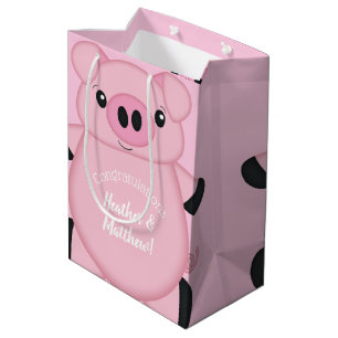 Pink Pig Baby Shower Medium Gift Bag