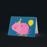 Pink Pig Birthday Card<br><div class="desc">What an adorable pink piggy to help celebrate your birthday!  Happy Birthday! Oink Oink!</div>