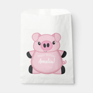 Pink Pig Birthday Party Favour Bags