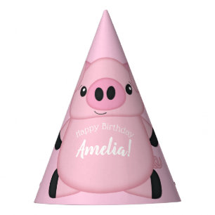 Pink Pig Birthday Party Party Hat