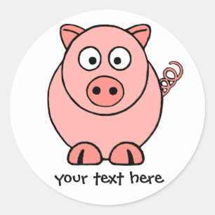 Pink Pig Classic Round Sticker