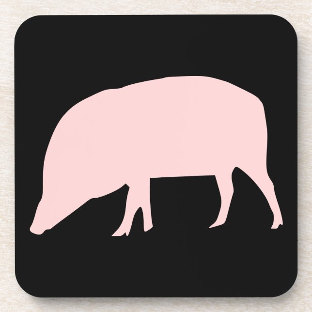 Pink Pig Cork Coaster (Front)