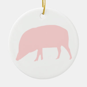 Pink Pig Custom Birthday Ceramic Tree Decoration