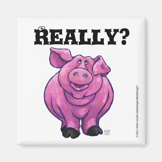Pink Pig Diet Reminder Magnet (Front)